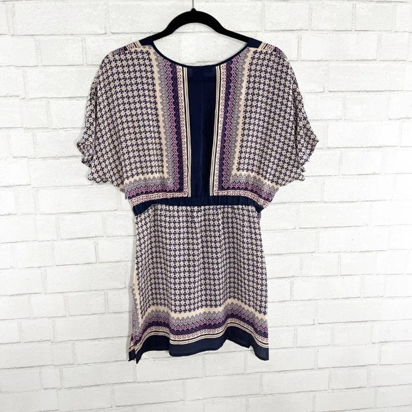 Meadow Rue - Anthropologie Multicolor 100% Silk Boho Blouse Women's Size Small - Picture 4 of 8